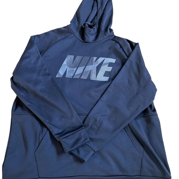 MENS NIKE NAVY BLUE HOODIE - Picture 1 of 4